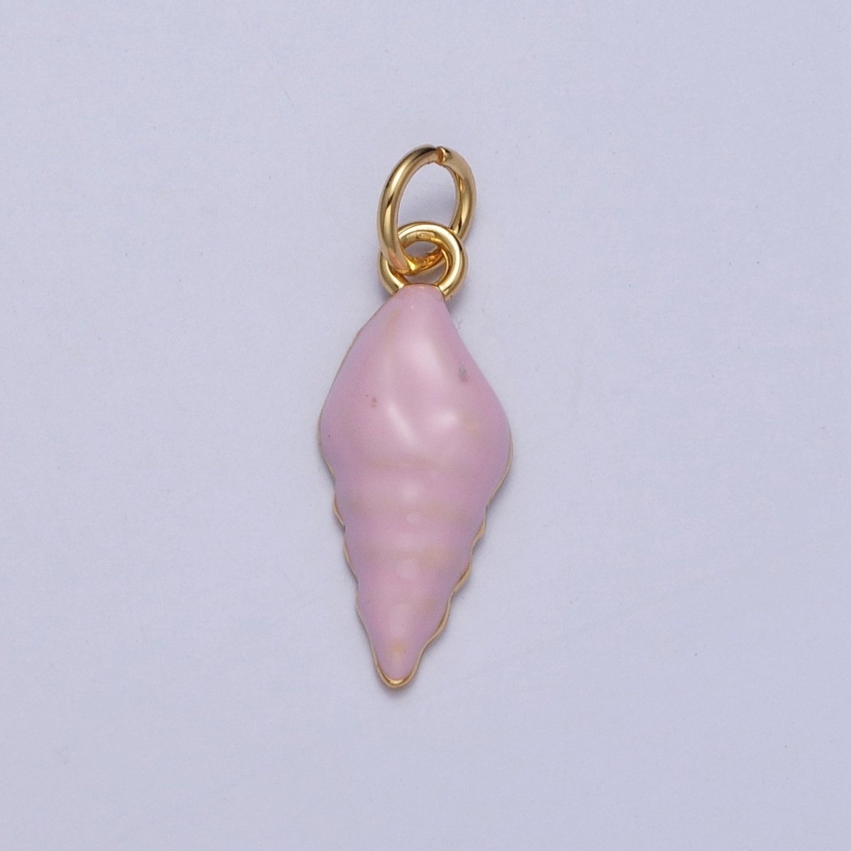 OS Baby Pink Enamel Conch Sea Shell Charm For Summer Beach Jewelry Making G-232
