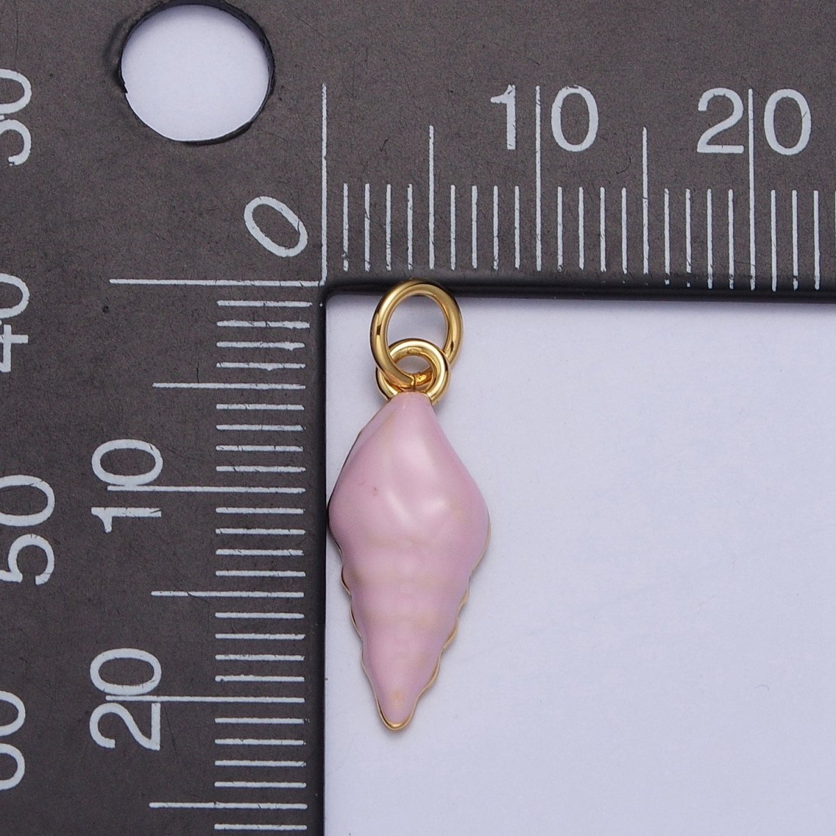OS Baby Pink Enamel Conch Sea Shell Charm For Summer Beach Jewelry Making G-232