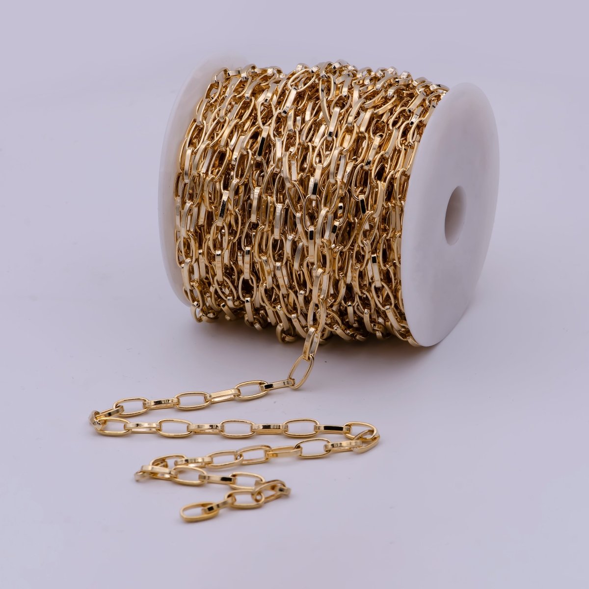 OS 16K Gold Filled Thick Cable Chain, 11.5X5.6mm Pink Tone Unfinished Chain by Yard, For Jewelry Making | ROLL-568  Clearance Pricing