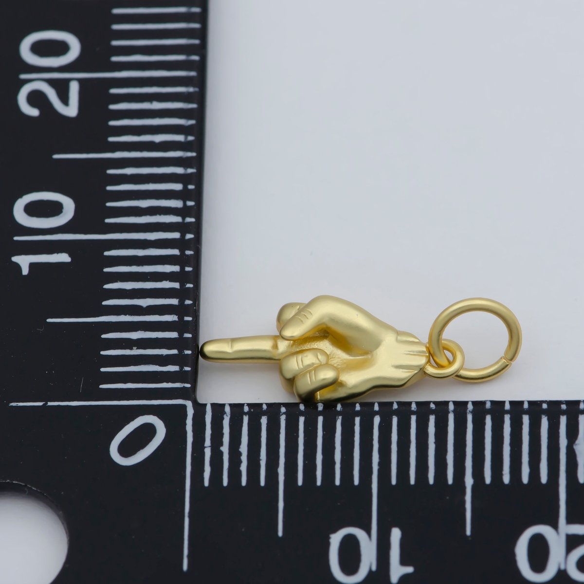 Dainty Middle Finger Charm Gold Hand Gesture Charm FUCK Pendant Charm for Bracelet Necklace Earring Supply Component M-373