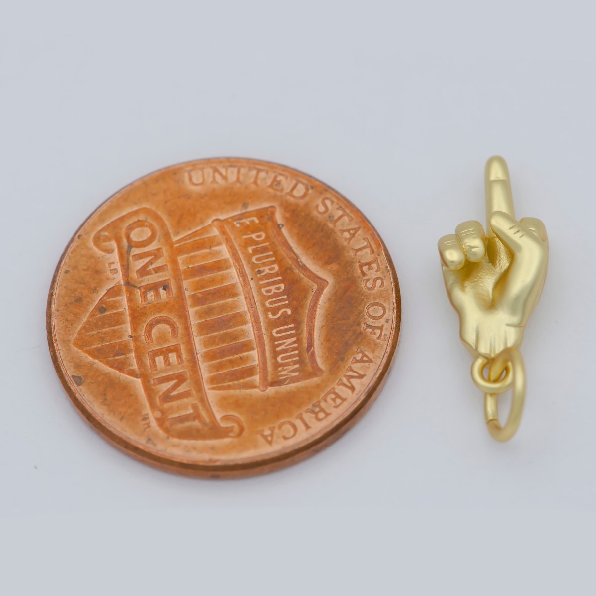 Dainty Middle Finger Charm Gold Hand Gesture Charm FUCK Pendant Charm for Bracelet Necklace Earring Supply Component M-373