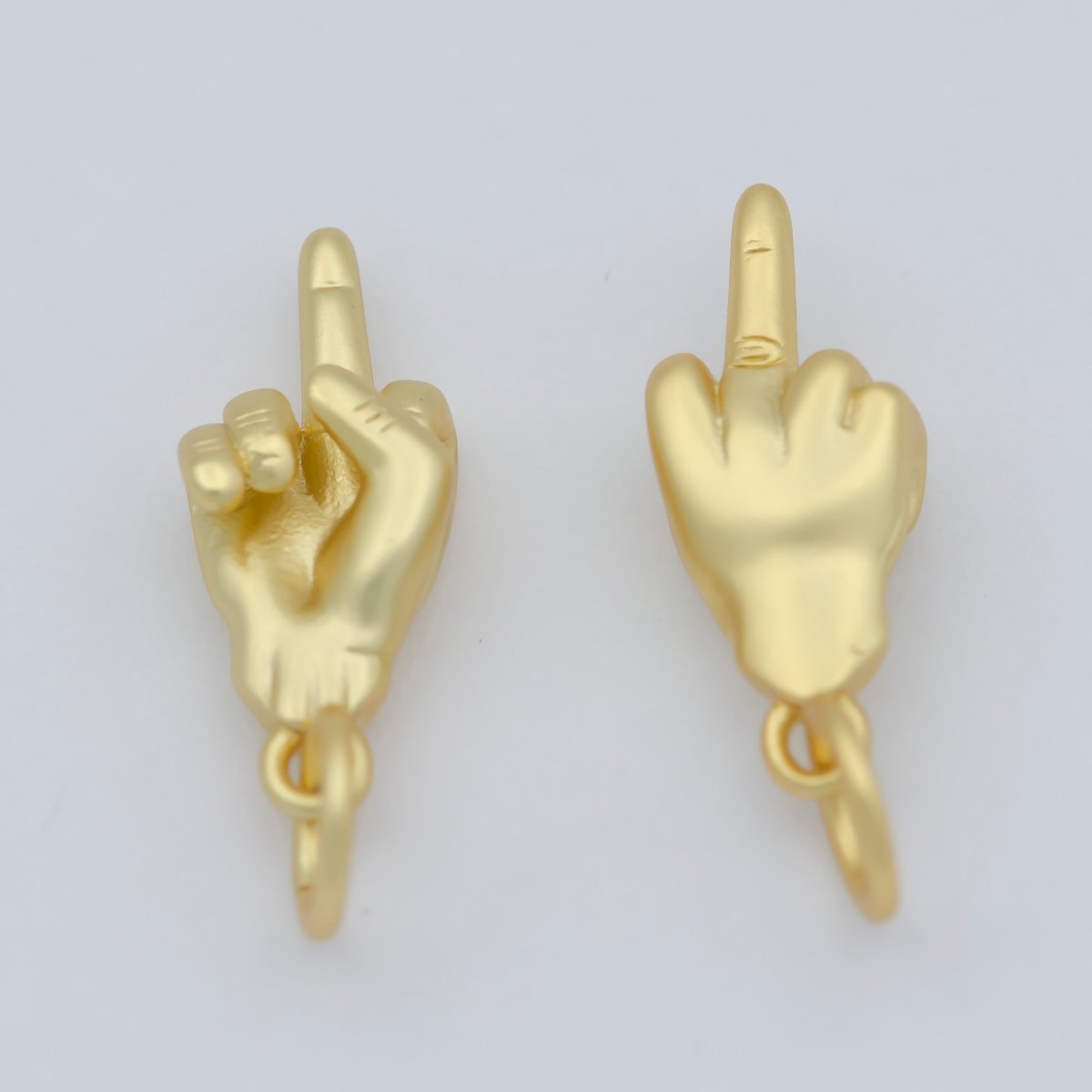 Dainty Middle Finger Charm Gold Hand Gesture Charm FUCK Pendant Charm for Bracelet Necklace Earring Supply Component M-373