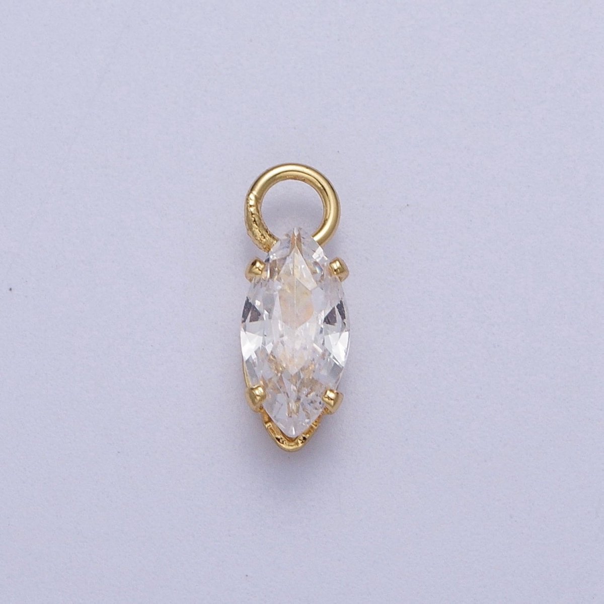 OS Gold Filled Clear Marquise Cubic Zirconia 11mm Charm | C353