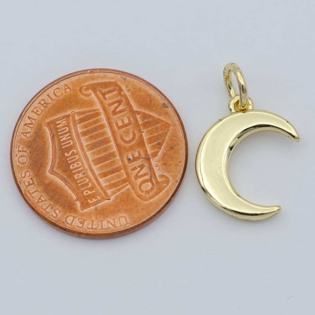 Gold Moon Charm, Dainty Crescent Moon Gold Filled Pendant Add on Charm Necklace, Bracelet, Earring Celestial Jewelry, Light Pendant M-364