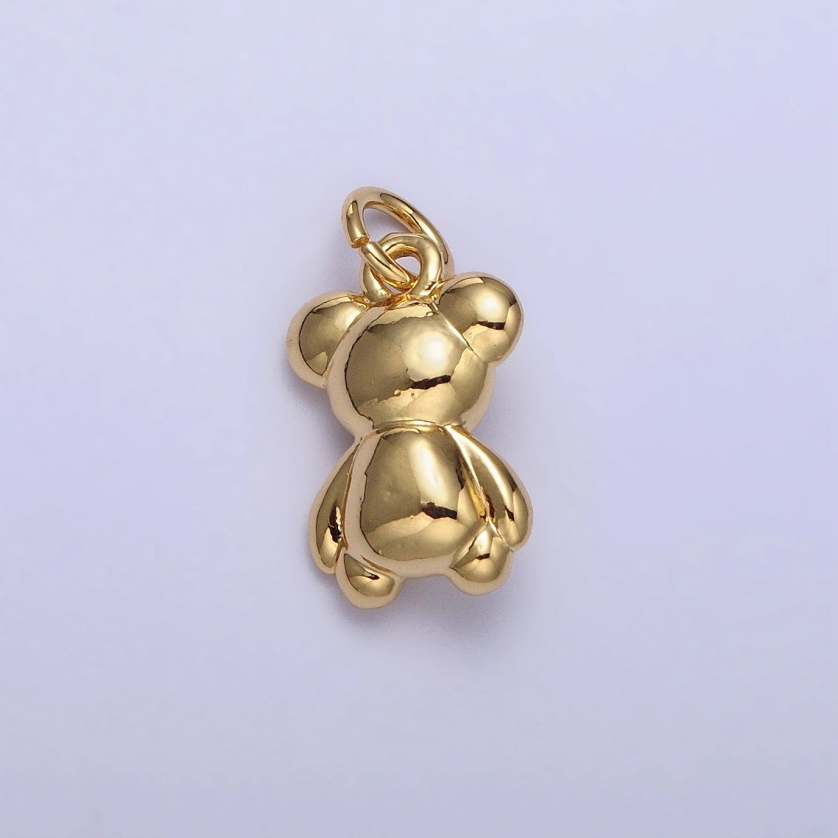 Gold Teddy Bear Animal Minimalist Mini Add-On Charm | AC215