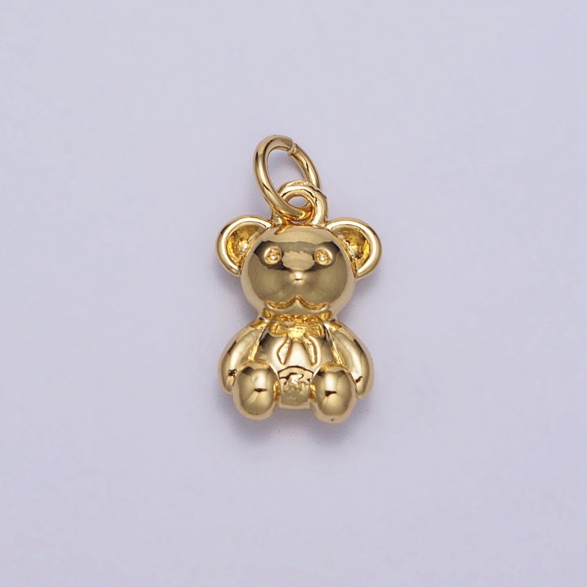 Gold Teddy Bear Animal Minimalist Mini Add-On Charm | AC215