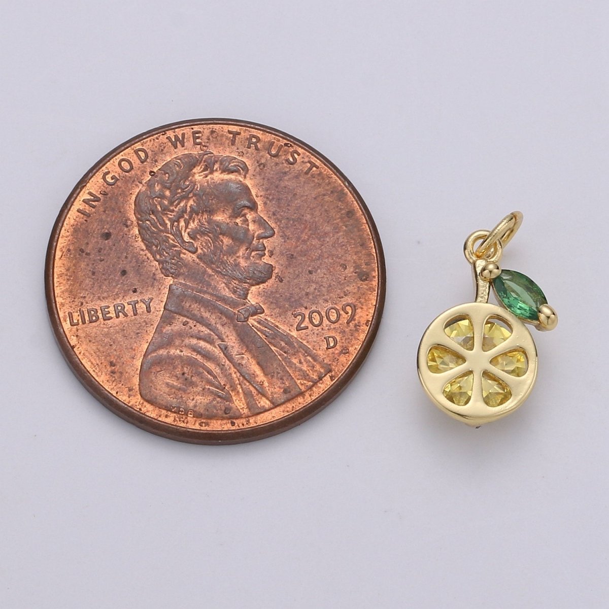 14K Gold Filled Mini Lemon Fruit Nature Charm | D681