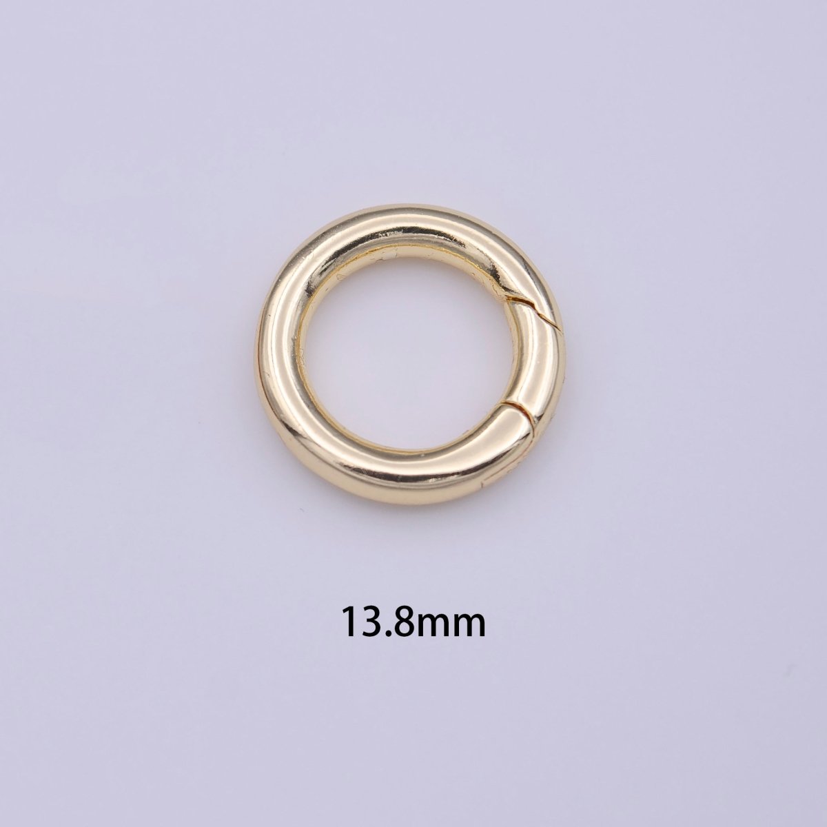 OS Minimalist Gold 13.8mm Round Spring Gate Ring Jewelry Supply | K-233