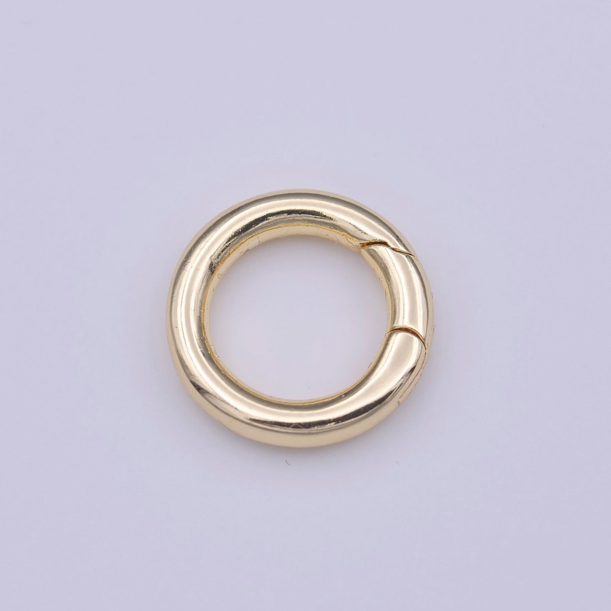 OS Minimalist Gold 13.8mm Round Spring Gate Ring Jewelry Supply | K-233