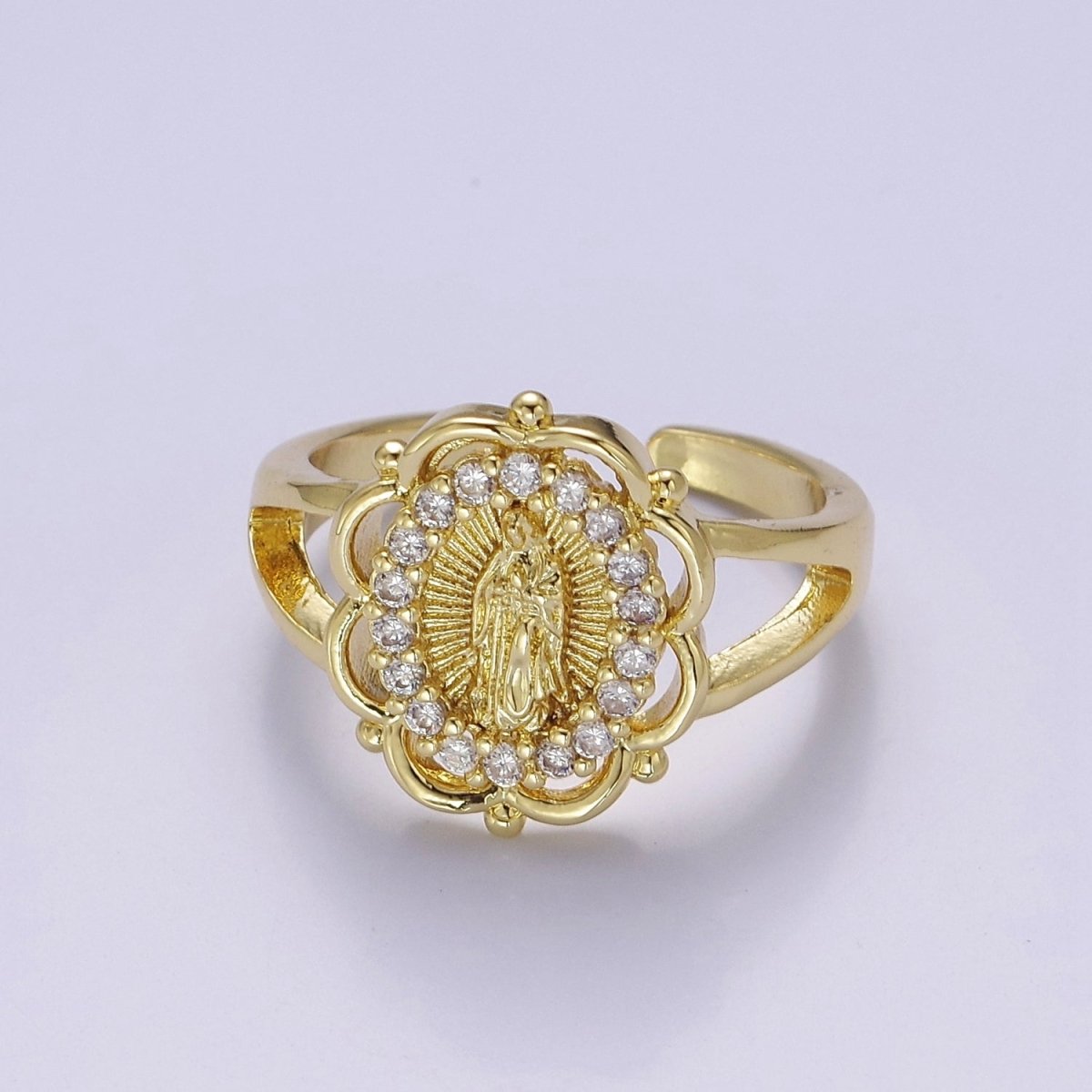 Our Lady of Guadalupe Gold Rings Virgin Mary Religious Ring O-2163
