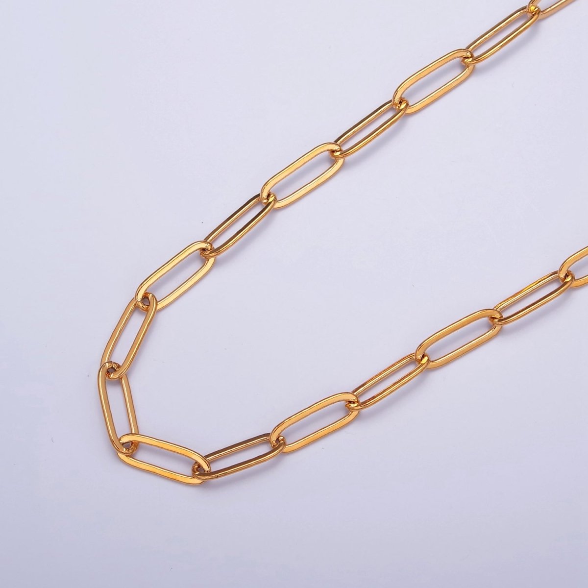 Oval PaperClip Unfinished Chain, 14mm x 5mm, 24k Gold Filled Chain 19.5 inch long | WA-1381 Clearance Pricing