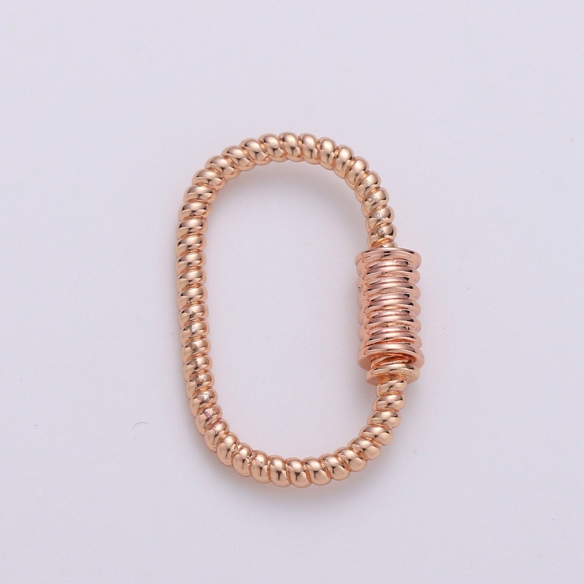 Oval Rope Style Carabiner Screw Clasp for Necklace Connector Jewelry Supply in Gold / Silver / Black / Rose Gold 25x16mm, K-474