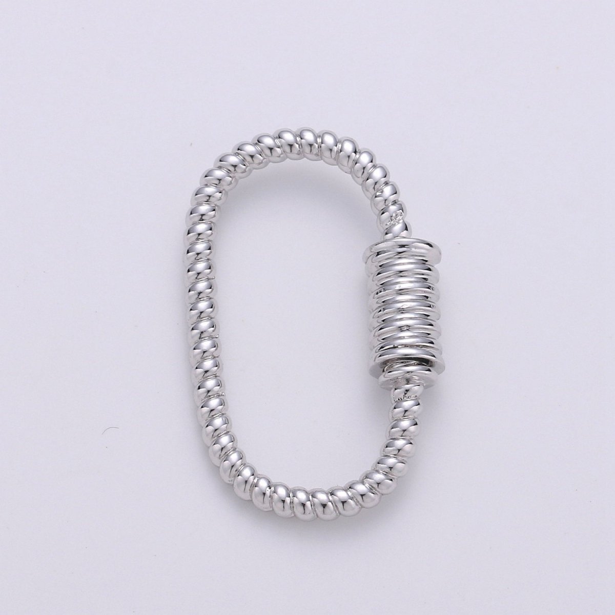Oval Rope Style Carabiner Screw Clasp for Necklace Connector Jewelry Supply in Gold / Silver / Black / Rose Gold 25x16mm, K-474