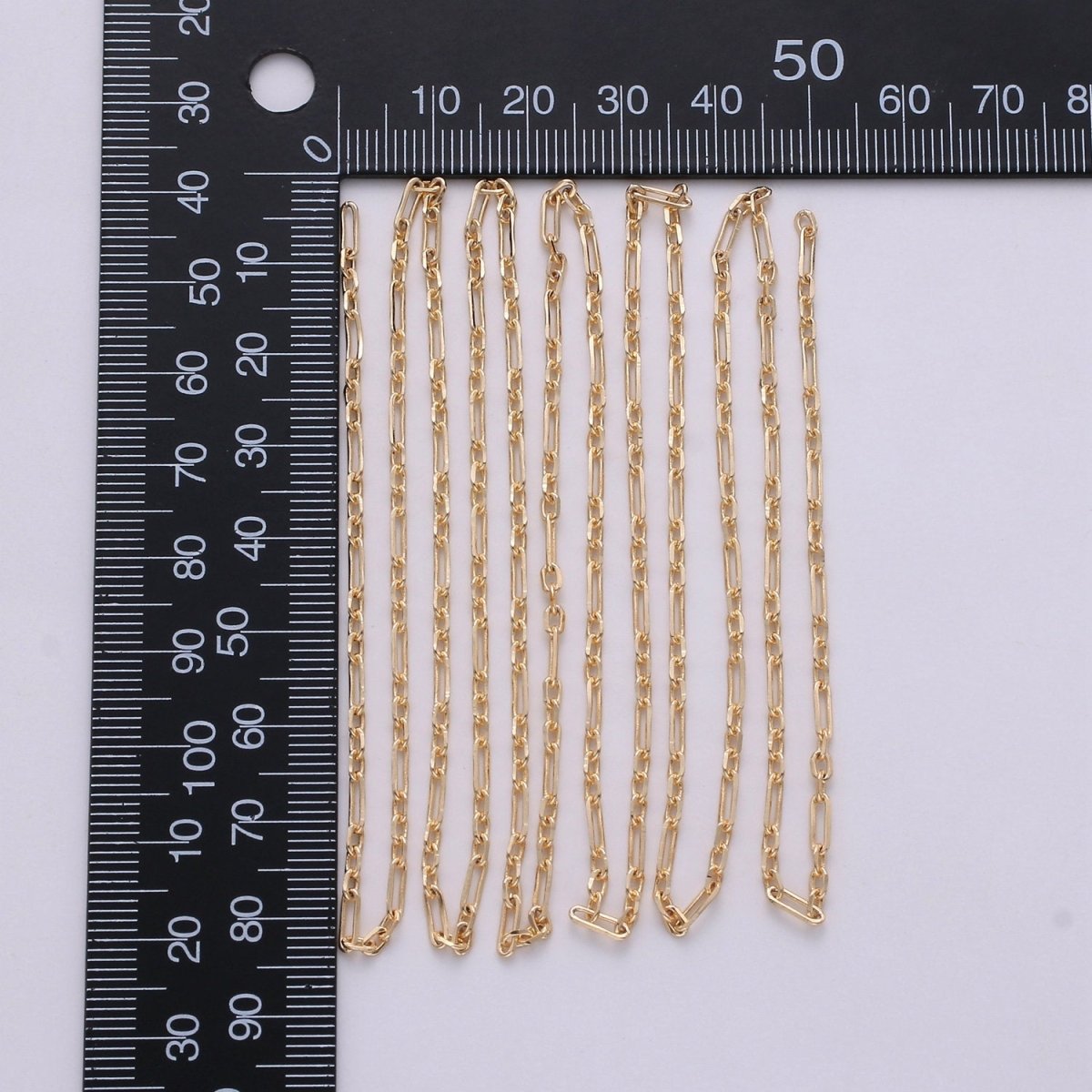 Paper Clip Chain With Dainty Rolo Figaro long and short fancy Chain Necklace, 6.5mm By Yard, 16K Gold Filled, Nickel Free Unfinished Chain | ROLL-249