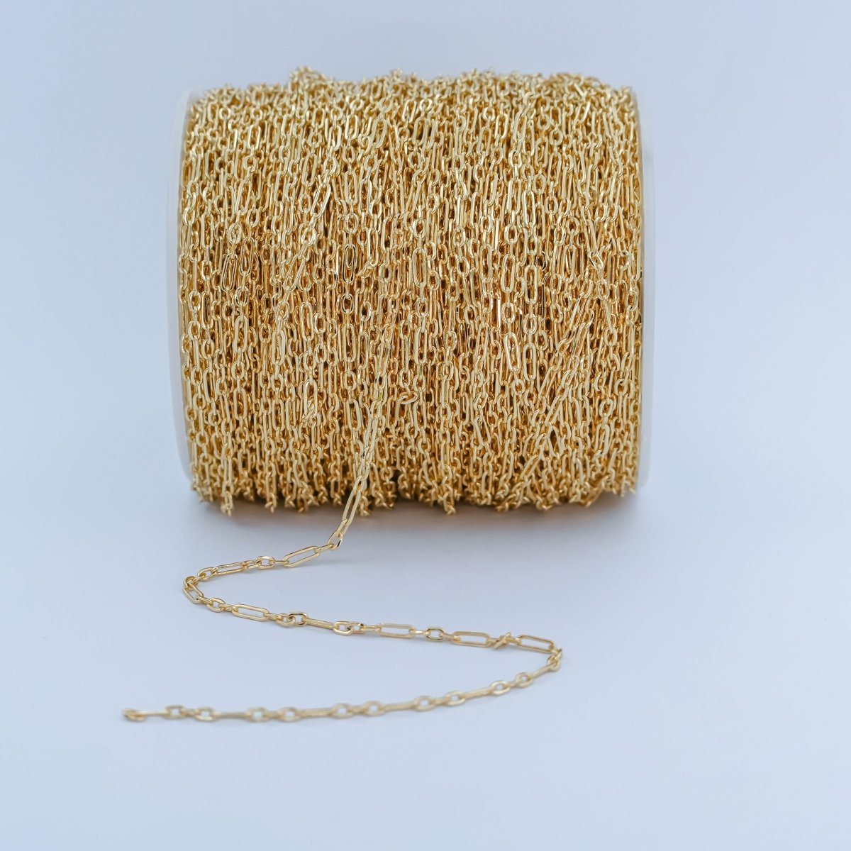 Paper Clip Chain With Dainty Rolo Figaro long and short fancy Chain Necklace, 6.5mm By Yard, 16K Gold Filled, Nickel Free Unfinished Chain | ROLL-249