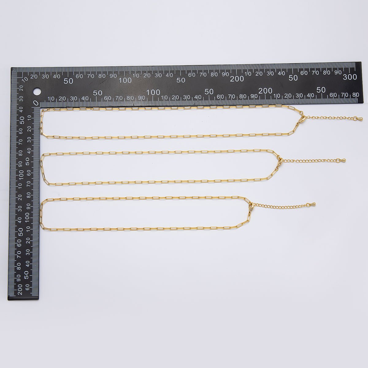 16K Gold Filled 2.5mm Minimalist Paperclip Chain 16 Inch, 18 Inch, 20 Inch Necklace | WA-04039 ~ WA-04041