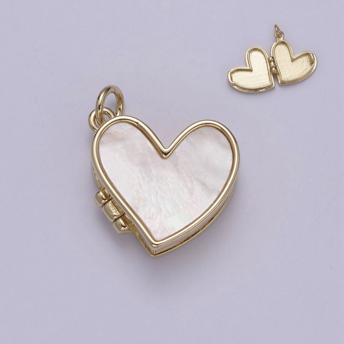 Pearl Locket Charm Necklace 14k Gold Filled Heart Locket for Photo Necklace • Pearl Jewelry W-193