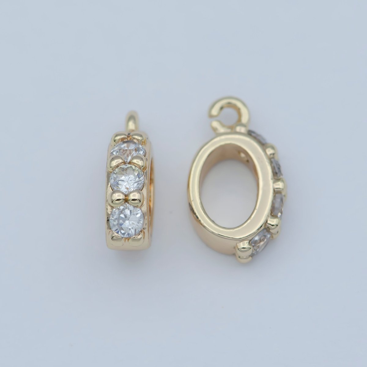 Pendant Bail with Hook CZ Micro Pave Pendant Bail Gold Plated Bail Clasps open link for charm M-359