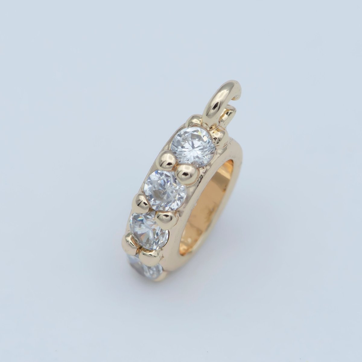 Pendant Bail with Hook CZ Micro Pave Pendant Bail Gold Plated Bail Clasps open link for charm M-359