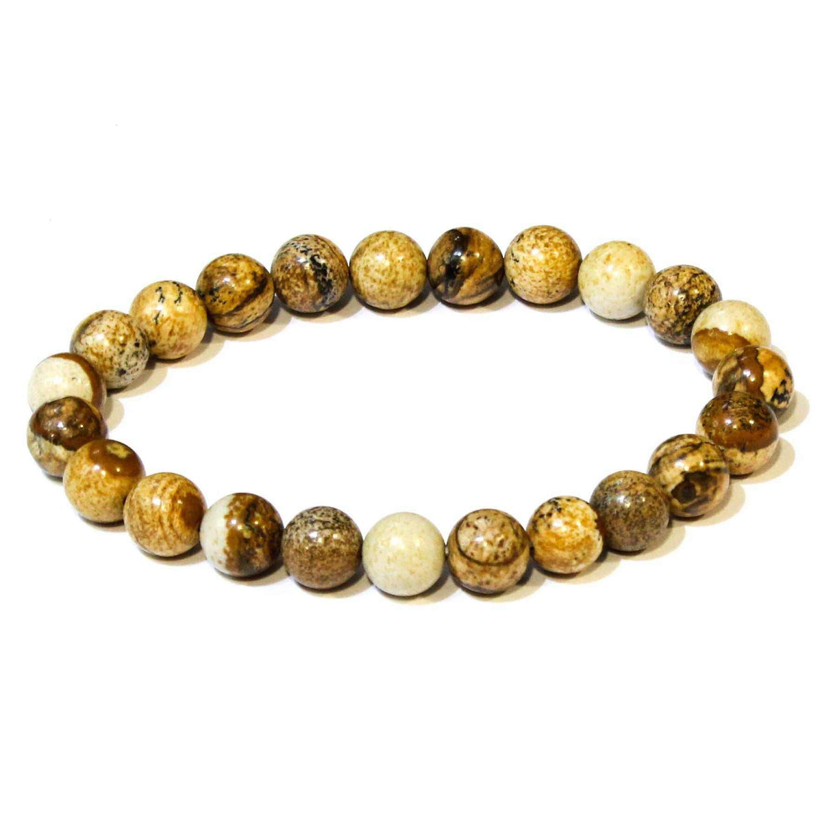 Picture Jasper Round Bead Bracelet