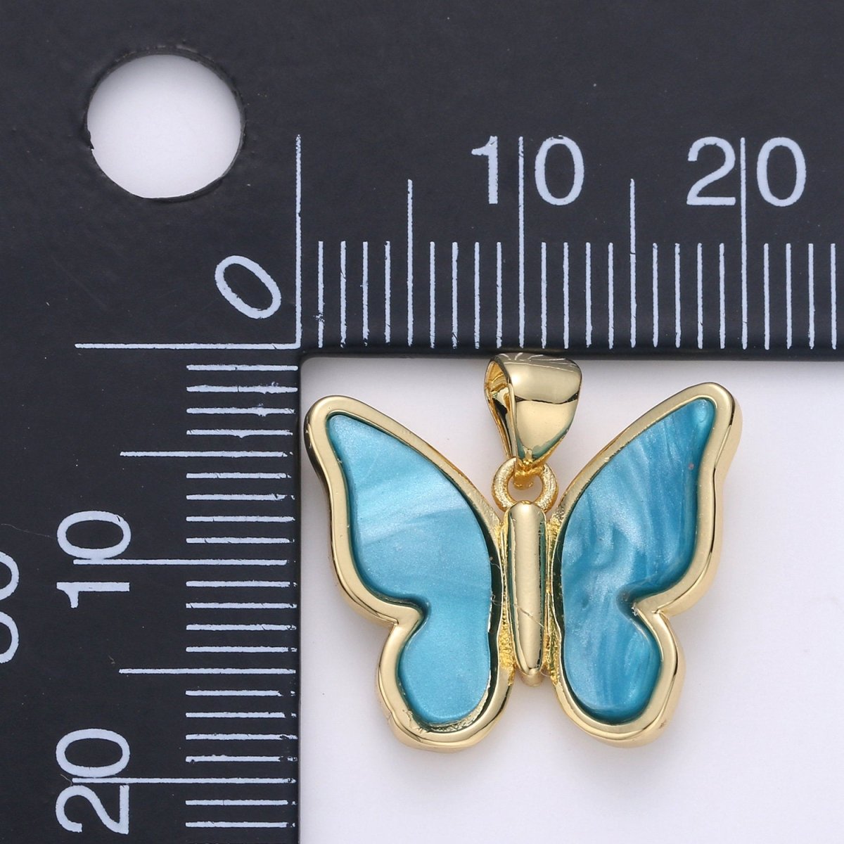 Purple Mariposa Butterfly Charm Pearl Butterfly Charm Acrylic Pendant for Necklace Earring Bracelet Component Real Gold Plated Tarnish Free