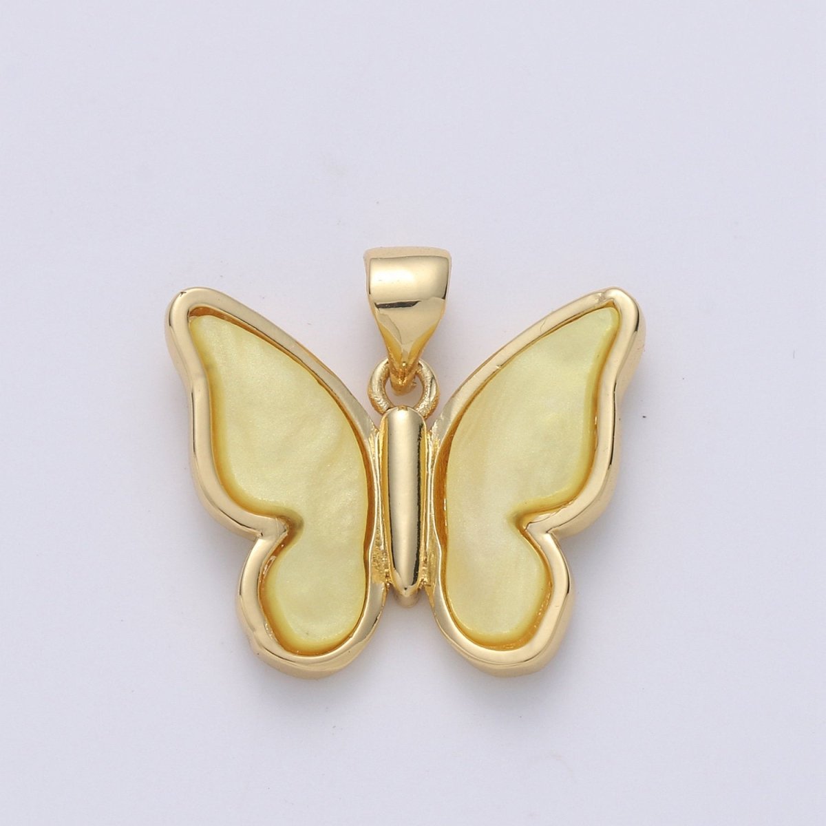 Purple Mariposa Butterfly Charm Pearl Butterfly Charm Acrylic Pendant for Necklace Earring Bracelet Component Real Gold Plated Tarnish Free