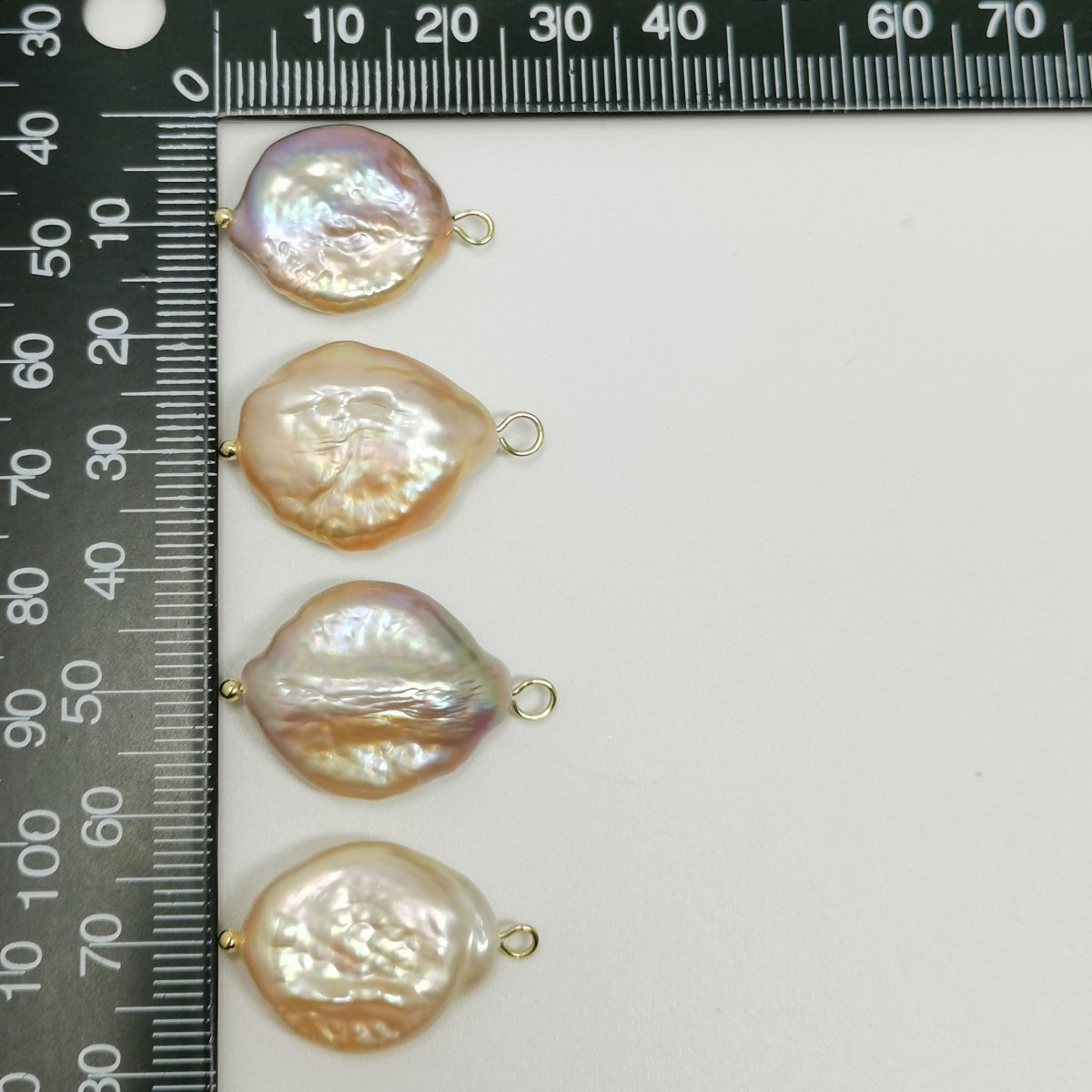 Purple Pink Peach Freshwater Pearl Charm P-1779