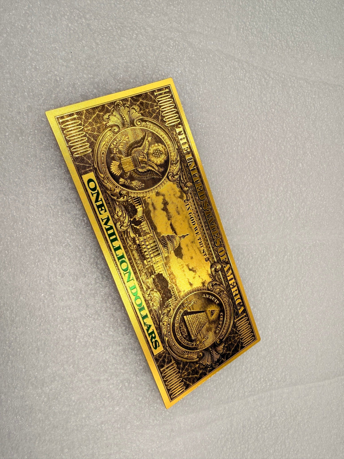 Gold Million Dollar Bill
