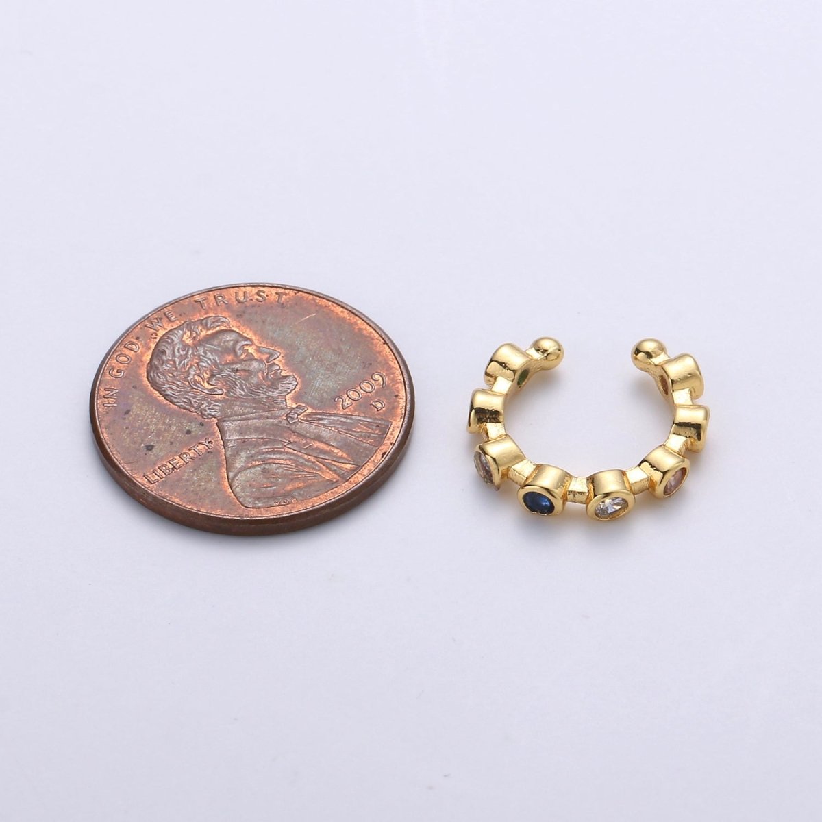 Rainbow Dots Gold Filled Earcuffs AI-092