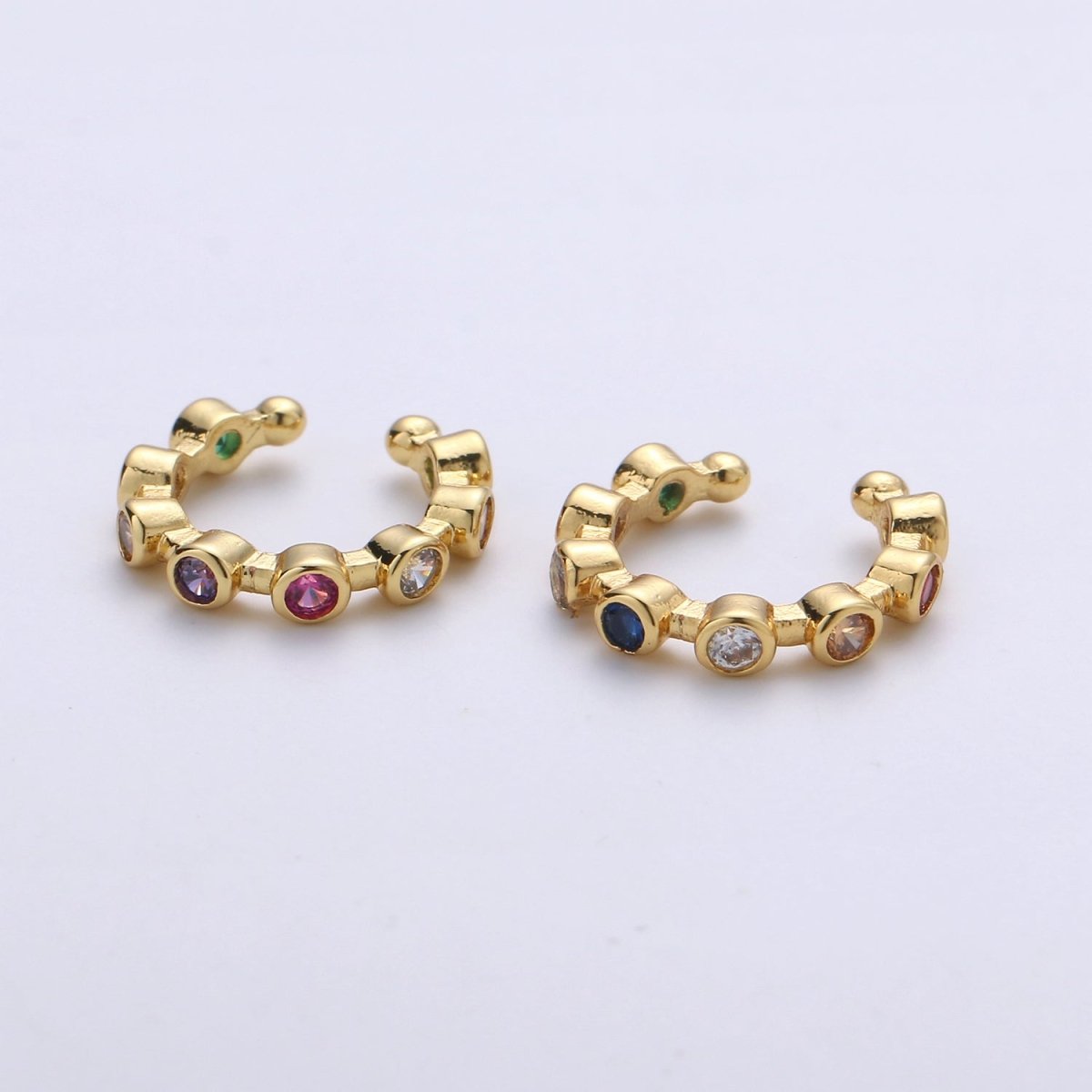 Rainbow Dots Gold Filled Earcuffs AI-092