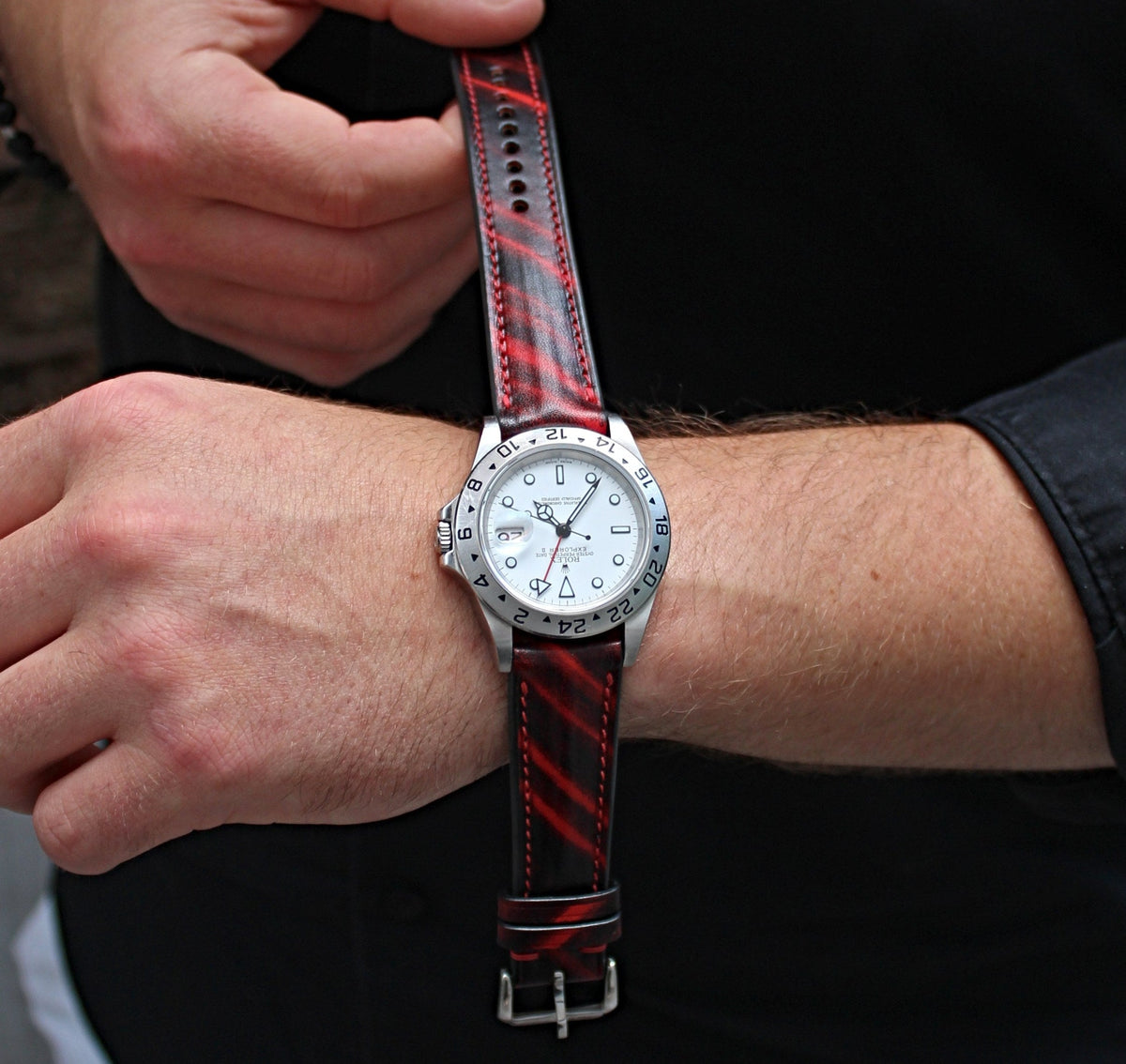 Crimson Brushed Calf Leather Watch Strap 20mm