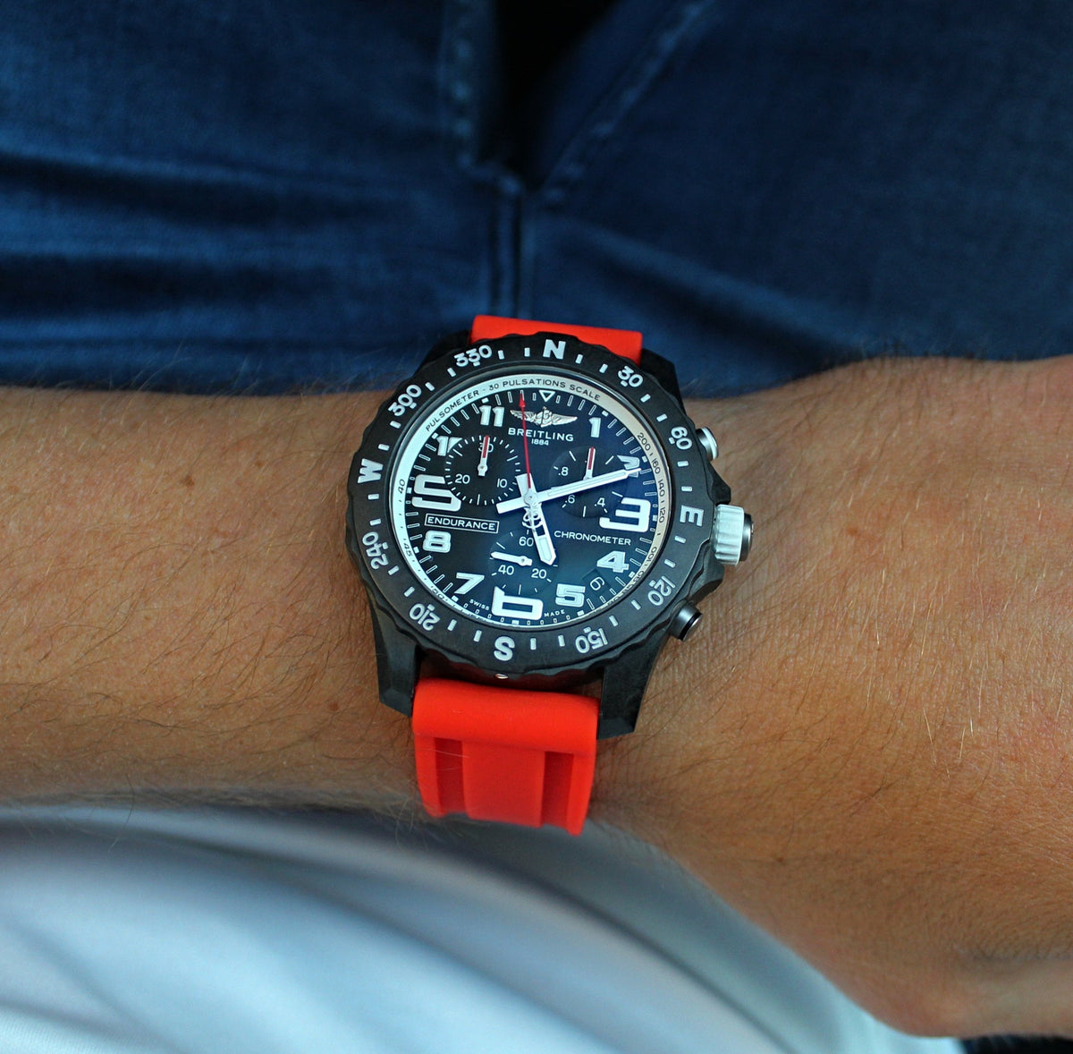 Salmon Red Rubber Strap 22mm