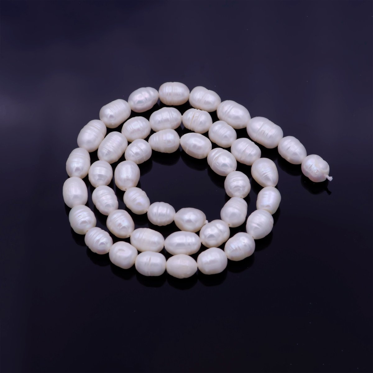 Ringed Natural AAA Freshwater Pearl 5mm x 6mm 43pcs Full Strand | WA-1330 Clearance Pricing