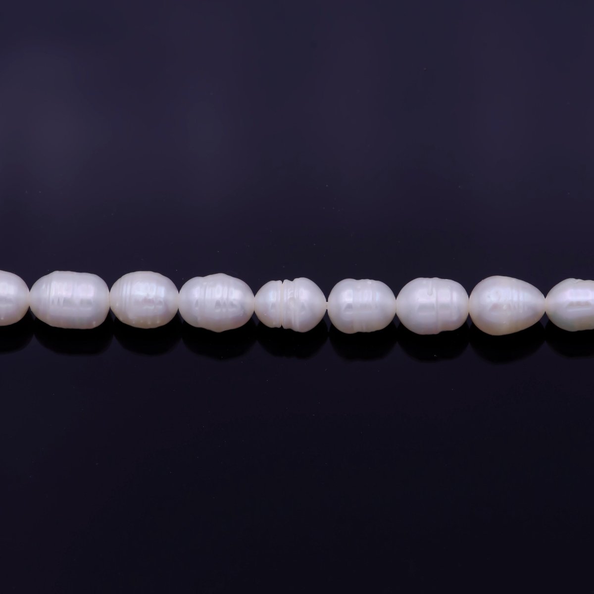 Ringed Natural AAA Freshwater Pearl 5mm x 6mm 43pcs Full Strand | WA-1330 Clearance Pricing