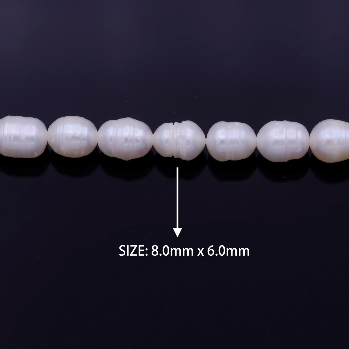 Ringed Natural AAA Freshwater Pearl 5mm x 6mm 43pcs Full Strand | WA-1330 Clearance Pricing