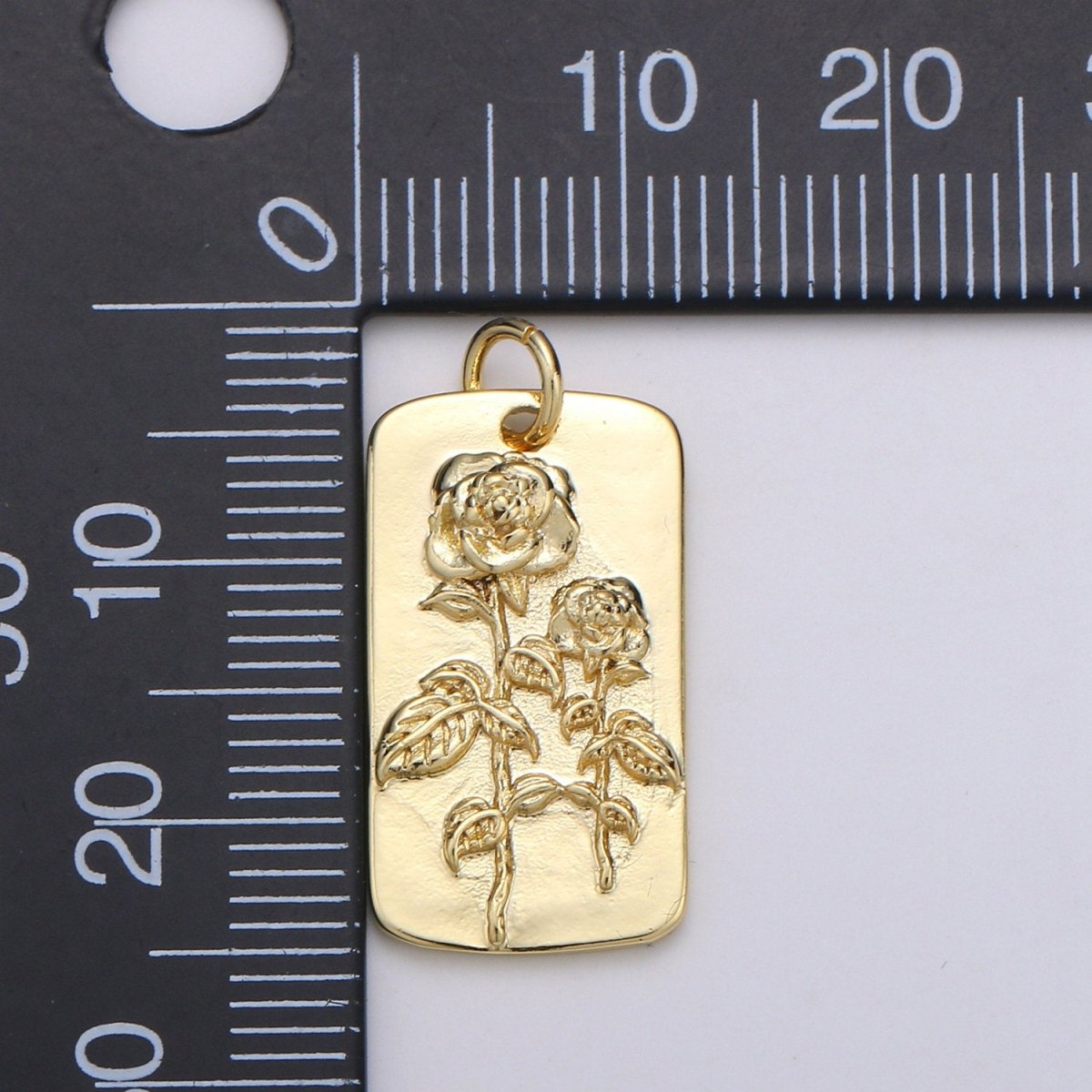 Rose Charms, Gold Rose Pendant, Dainty Rose Charm, Small Rose Charm for Necklace Floral Flower Jewelry in 14k gold filled D-750