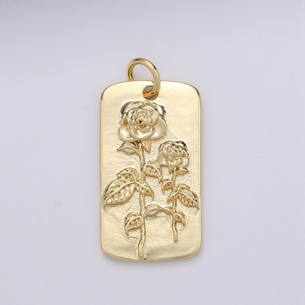 Rose Charms, Gold Rose Pendant, Dainty Rose Charm, Small Rose Charm for Necklace Floral Flower Jewelry in 14k gold filled D-750