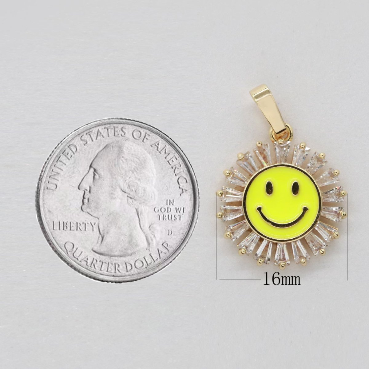 Round Smiley Face Charm Cubic Happy Face Pendant for Necklace Earring Component I-247 I-250 I-252 I-270 I-274