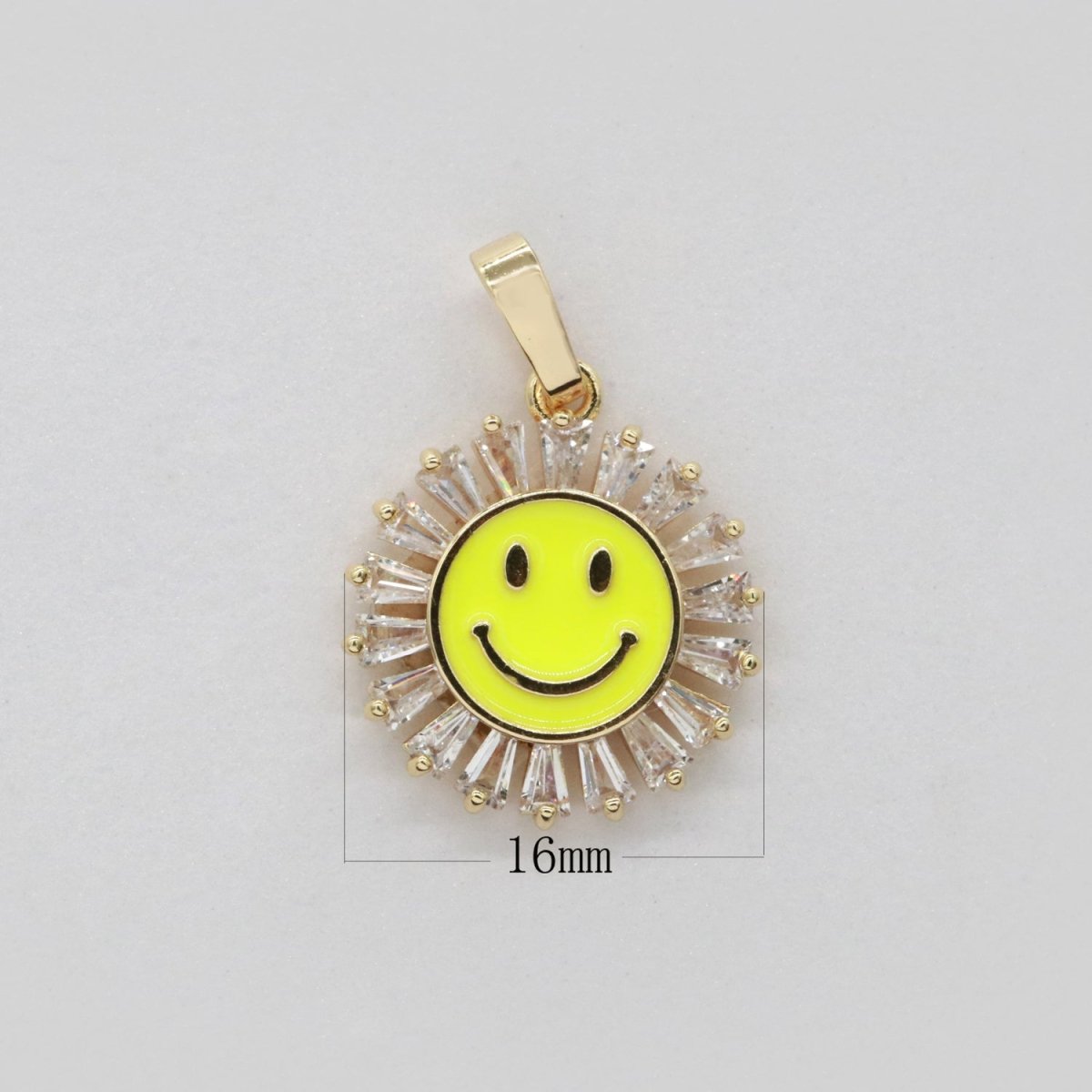 Round Smiley Face Charm Cubic Happy Face Pendant for Necklace Earring Component I-247 I-250 I-252 I-270 I-274