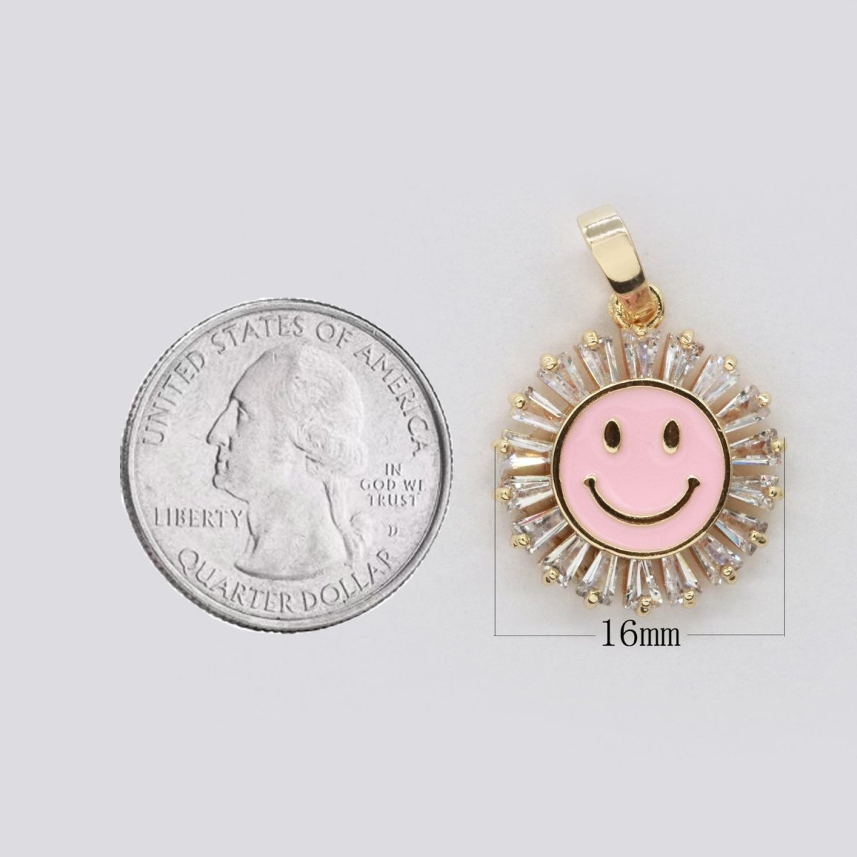 Round Smiley Face Charm Cubic Happy Face Pendant for Necklace Earring Component I-247 I-250 I-252 I-270 I-274