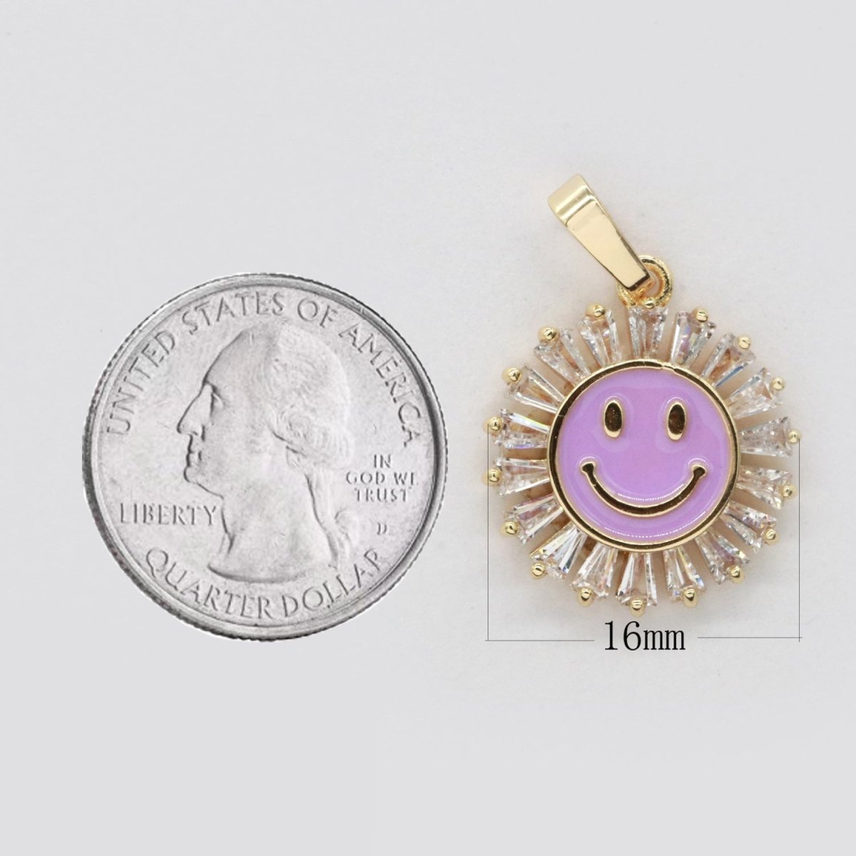 Round Smiley Face Charm Cubic Happy Face Pendant for Necklace Earring Component I-247 I-250 I-252 I-270 I-274