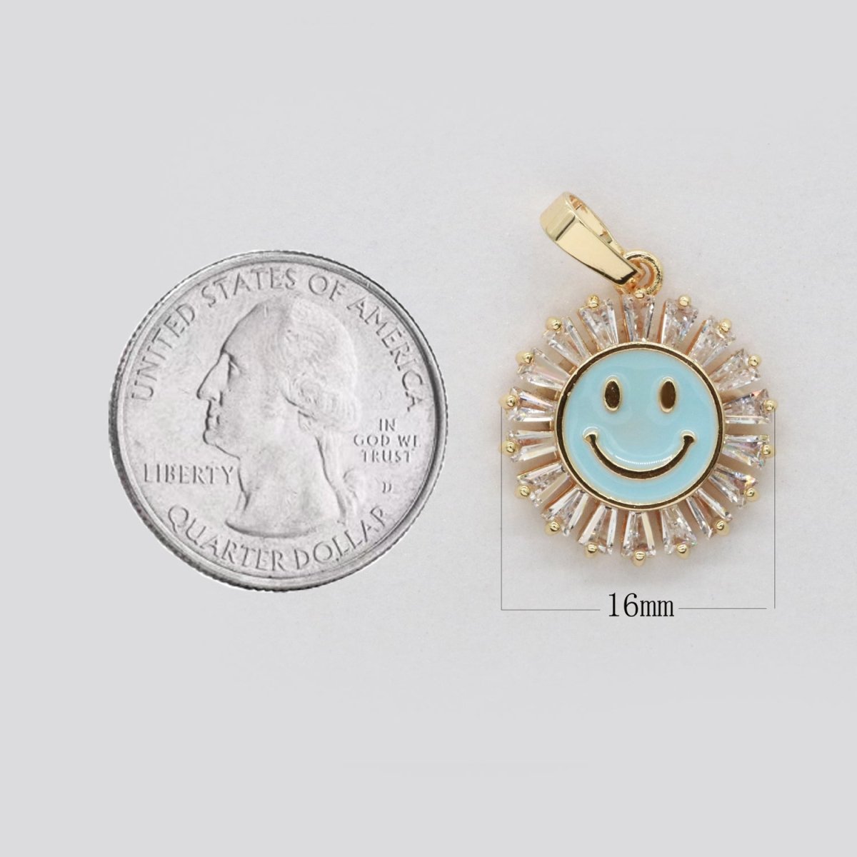 Round Smiley Face Charm Cubic Happy Face Pendant for Necklace Earring Component I-247 I-250 I-252 I-270 I-274