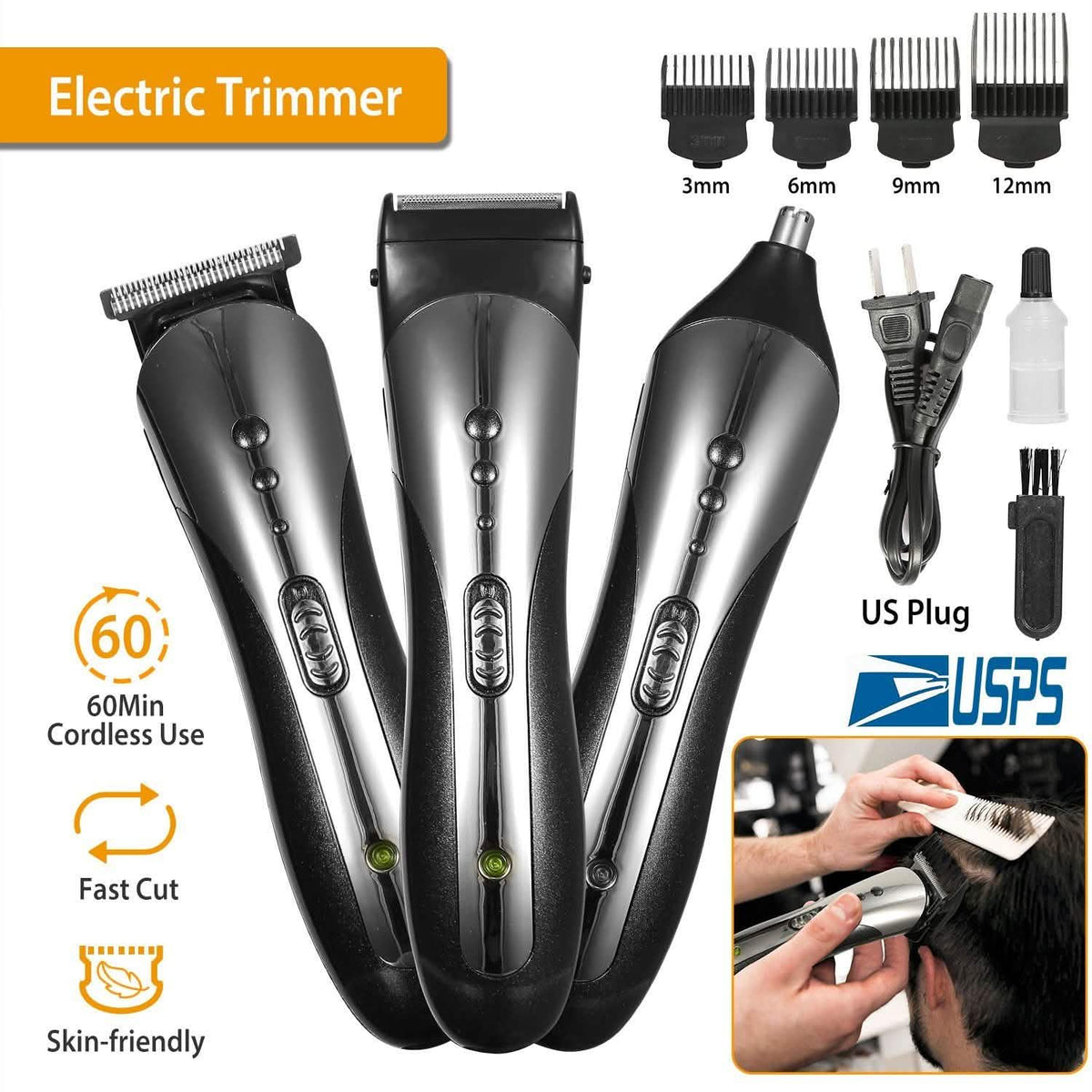 SHINON Men Electric Hair Clipper 3-in-1