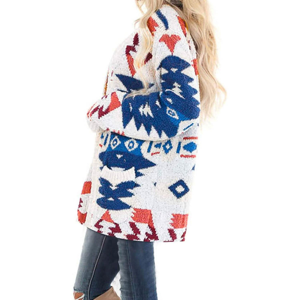 Sidefeel Women Open Front Cardigan Sweater Button Down Knit Sweater Coat