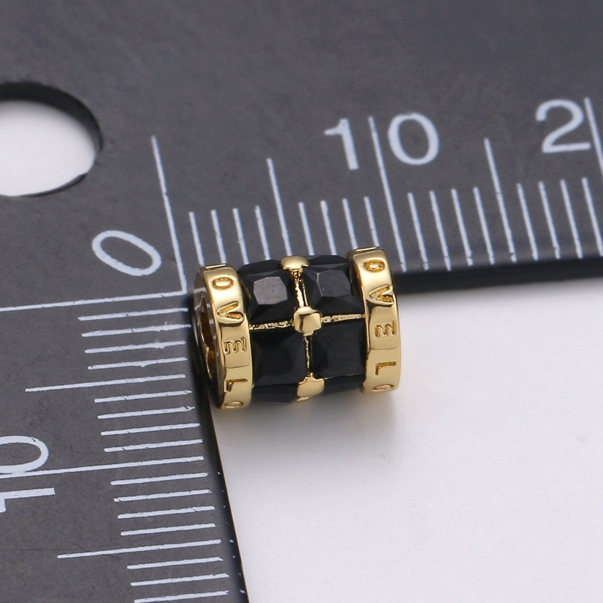 Silver, 24K Gold Filled Bead Clover Shape Small Hole Tube spacer Love Beads Charms Drum Barrel Beads, Enamel Tube Spacer 6.5x8mm Bracelet Beads | B381, B382