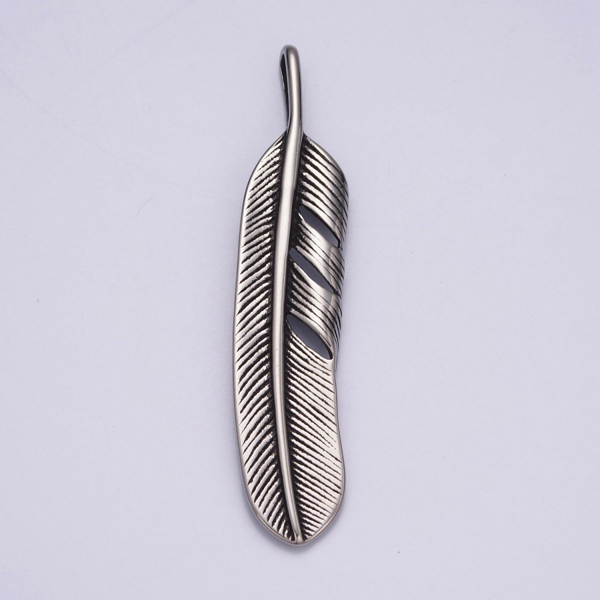 Silver feather necklace. Antique Silver Big boho pendant Jewelry Layering Necklace Men Jewelry X-639