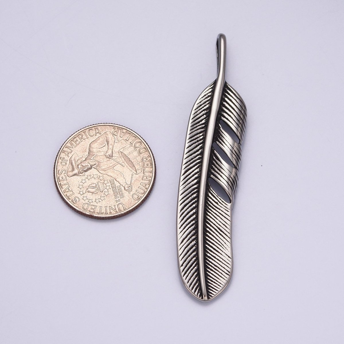 Silver feather necklace. Antique Silver Big boho pendant Jewelry Layering Necklace Men Jewelry X-639