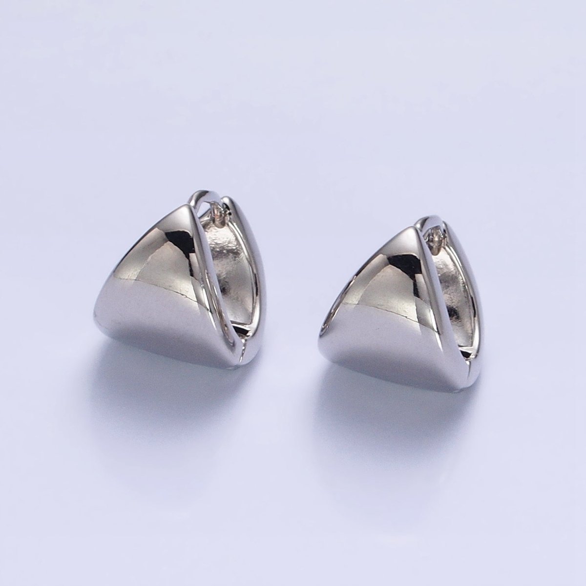 Silver, Gold 11.5mm Cartilage Wide Dome Triangle Huggie Earrings | AB801 AB823