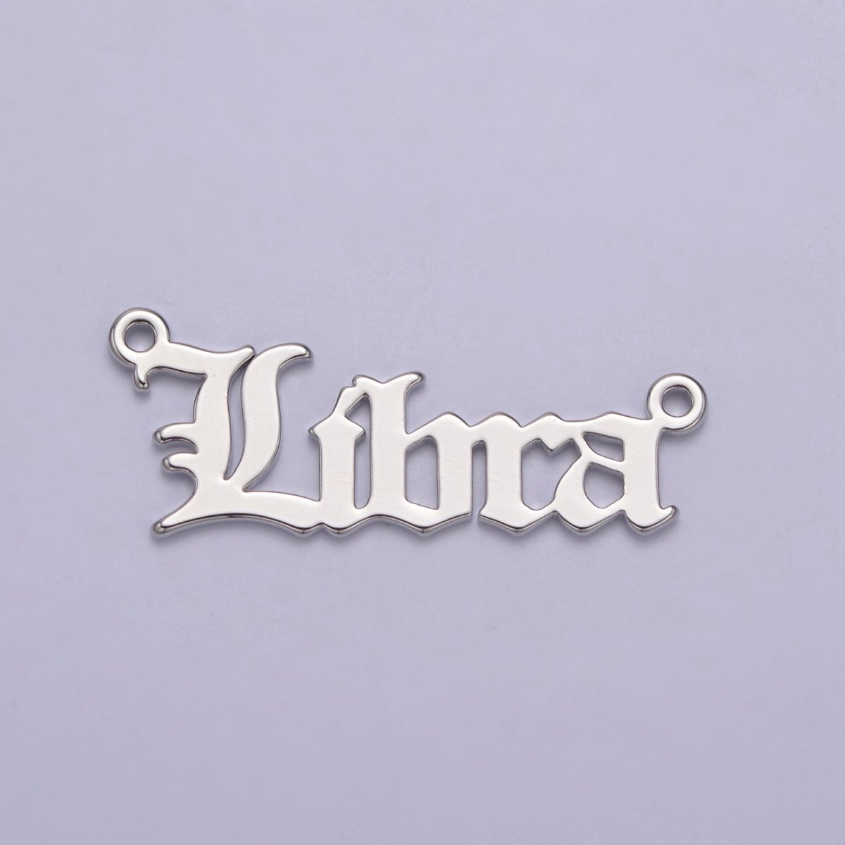 Silver Old English Font Zodiac Charms Connector for Necklace Bracelet Link Connector Astrology Necklace Charm Personalized Jewelry Wholesale A1421-A1426