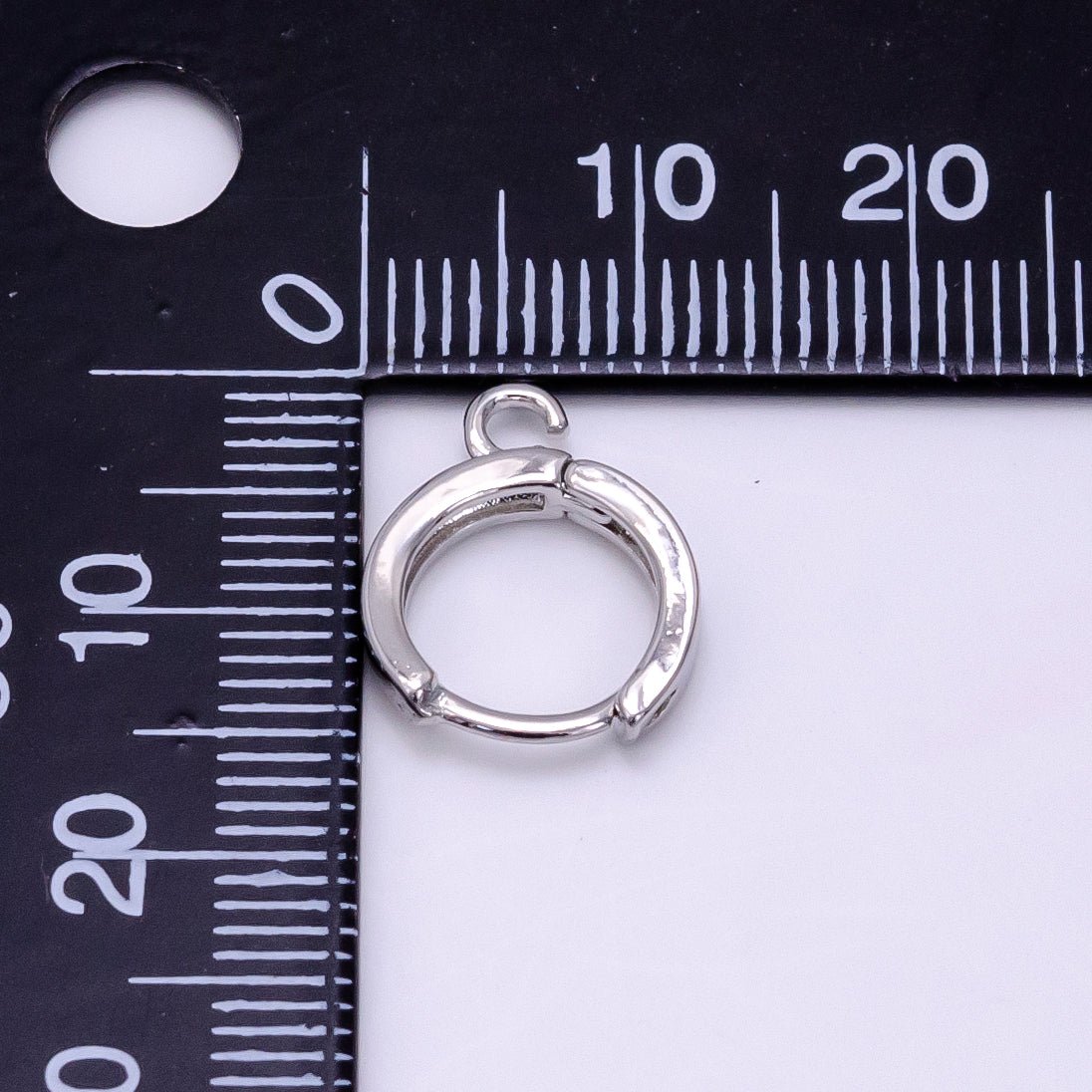 Silver one touch Huggie Earring w/ open link, Lead Nickel free Lever back earring making Component Hoop K-056
